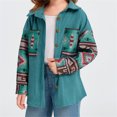 thumbnail image 2 of Spring Autumn Aztec Print Corduroy Jacket Girls Kids Casual Button Down Loose Lapel Jacket Coat for 5-14 Years, 2 of 6