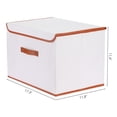 thumbnail image 4 of Unique Bargains Storage Cube Storage Bin with Handles Collapsible Storage Basket Beige L, 4 of 7
