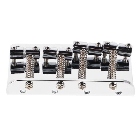 ETEREAUTY Plated 4-String Hard Tail Bass Guitar Bridge for Electric Bass Guitar Replacement