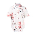 thumbnail image 3 of Enwejyy Women Summer Floral Print Turn-down Collar Short Sleeve Casual Tunic Blouse Tops, 3 of 4