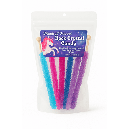 Magical Unicorn Rock Crystal Candy Unicorn Flavored 8 ct 4.3 oz