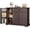 Dark Brown, variant on Aiho Coffee Bar Cabinet with Drawers & Doors, Sideboard Buffet Storage for Kitchen & Living Room, White