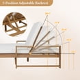 thumbnail image 6 of Light Teak Outdoor Double Chaise Lounge, 5-Position Adjustable Patio Chair with Removable Beige Cushions, 6 of 27