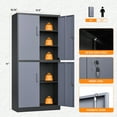 thumbnail image 3 of STANI Metal Tools Storage Cabinet, Black&Gray Garage Utility Cabinet,4 Doors & 3 Adjustable Shelves, Steel Locker with Lockable Door for Office, Home, Pantry, 3 of 8