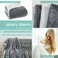 thumbnail image 5 of Elegant Comfort Throw Blanket, Reversible Sherpa Flannel, Soft, Fuzzy, Cozy and Plush- All season Lightweight Decorative Throw, 50 x 60 inches, Solid Sherpa Throw, Silver Gray, 5 of 6