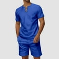 thumbnail image 2 of JIKNTTR Men's Casual 2 Piece Outfits Summer Fashion Short Sleeve T Shirt And Drawstring Shorts Sportswear Sets Stylish Vacation Outfits, 2 of 9