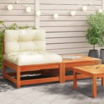 vidaXL Patio Sofa Armless with Cushions and Footstool