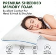 thumbnail image 3 of Viewstar Pillows for Sleeping 2 Pack Cooling Shredded Memory Foam Pillows King Size, Height Adjustable Medium Firm Bed Pillows , Zippered Bamboo Fiber Cover(20"x 36"), 3 of 6