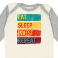 thumbnail image 4 of Inktastic Stock Broker Eat Sleep Invest Repeat Boys or Girls Long Sleeve Baby Bodysuit, 4 of 5