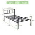 thumbnail image 3 of AUFANK Twin Size Classic Metal Platform Bed Frame-Mattress Foundation Steel Slat Support, Black, 3 of 6