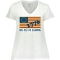 thumbnail image 3 of Inktastic Vintage US Flag Women's Plus Size V-Neck T-Shirt, 3 of 5