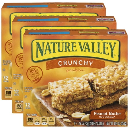 - (3 Pack) Nature Valley Granola Bars Crunchy Peanut Butter (Total 12 Bars)