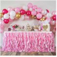 thumbnail image 1 of Falda de mesa con tutú rosa. Falda de mesa de 6 pies con capas dobles de organza. Decoraciones para fiestas de princesas, decoraciones para quinceañeras, primer cumpleaños de niña, 1 of 5