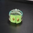 thumbnail image 3 of Accesorios de joyería de tejido de pulsera de diamantes de imitación de terciopelo de moda con cuentas (verde claro), 3 of 3
