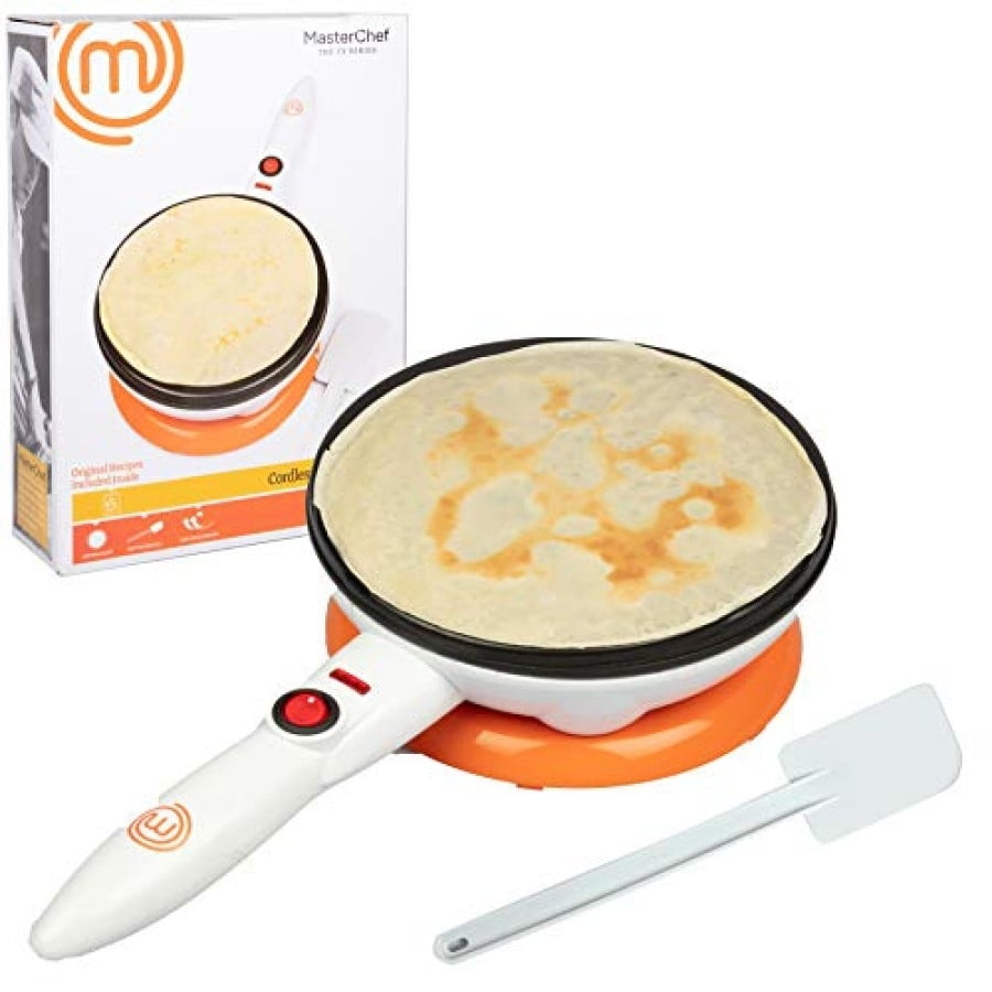 MasterChef Cordless Crepe Maker with Nonstick Dipping Plate plus