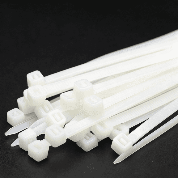 MISSMILE Zip Ties 12" White 100 Pack Pa66 Nylon Cable Ties 50Lb Tensile Strength | Pa66 Nylon Tie Wraps for Indoor and Outdoor Use