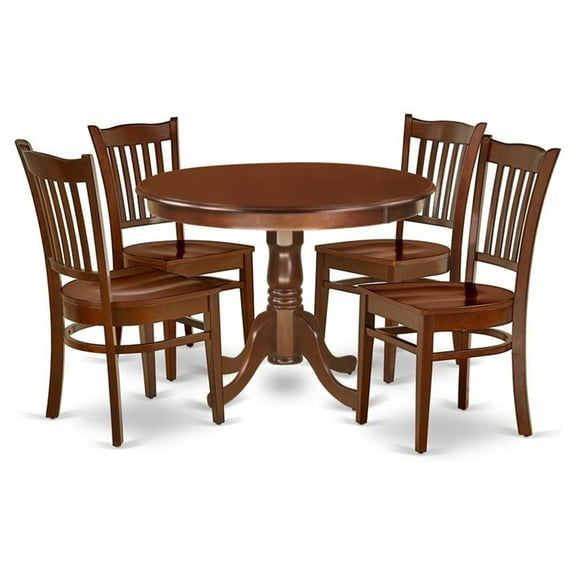 Atlin Designs 5-piece Wood Dining Table and Chair Set in Mahogany