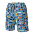 thumbnail image 2 of Yiaed Cute Flat Fish Print Men's Swim Trunks with Lining Quick Dry Sports Shorts Beach Shorts Boardshorts-Large, 2 of 5