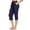 Navy Blue, variant on Women's Swim Capris Pants 18" Quick Dry Modest Swimsuits 2025 UPF50+ Beach Bathing Suit Bottoms with Pockets Lightweight Black L