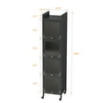 thumbnail image 3 of DeeHome Modern Four-tier Glass Door Cabinet with Featuring Five-tier Storage, for Entryway Living Room Bathroom Dining Room,Matte Gray, 3 of 9