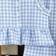thumbnail image 4 of TOWED22 Toddler Baby Girl Outfits 2 Piece Sleeveless Embroidered Bow Camisole Wide Leg Linen Pants Clothes(Blue,5-6 Y), 4 of 6