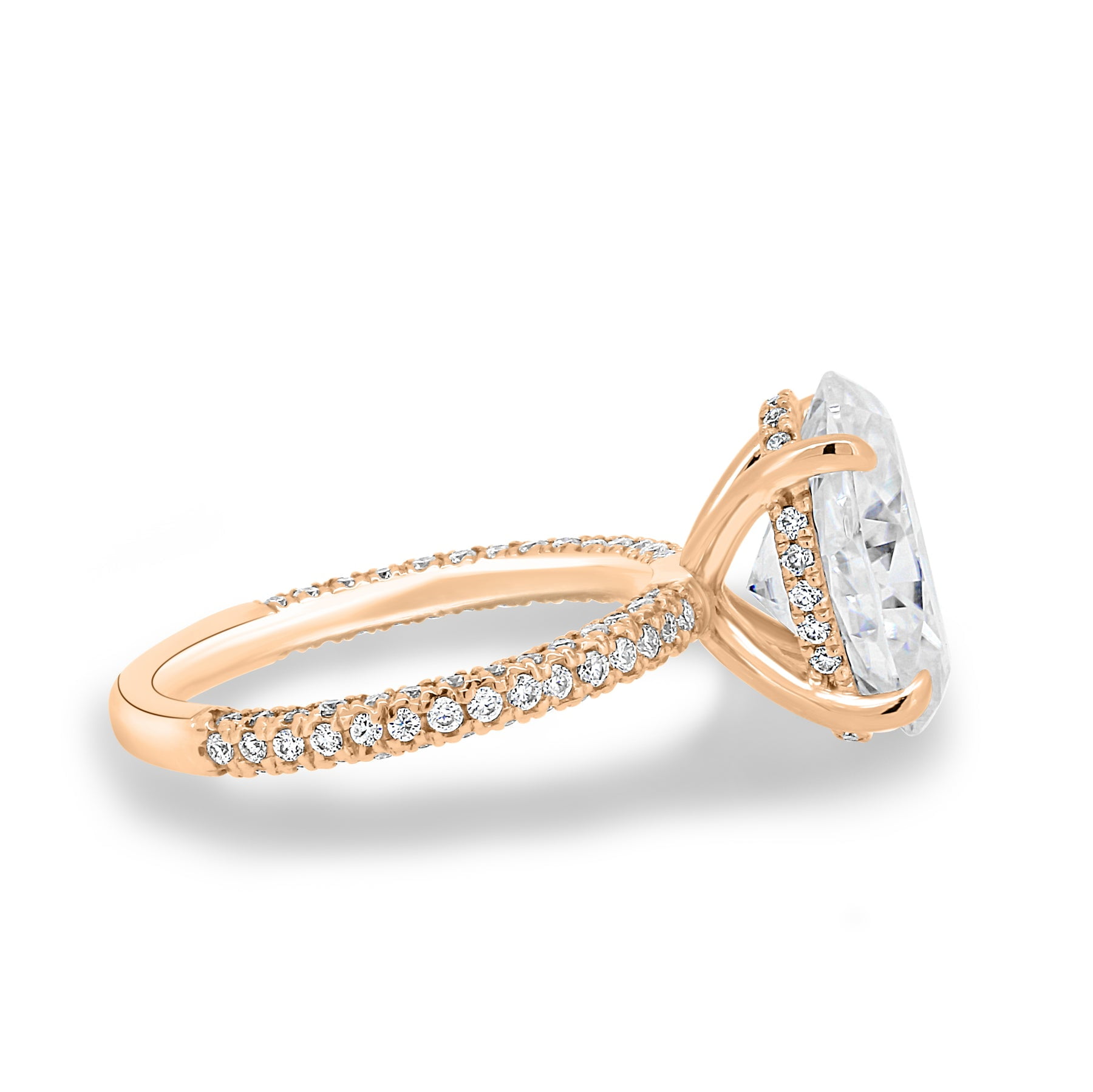 ESTE ORIGIN 4.85CT Oval Moissanite Solitaire Engagement Ring in 10K Rose Gold for Women US 6