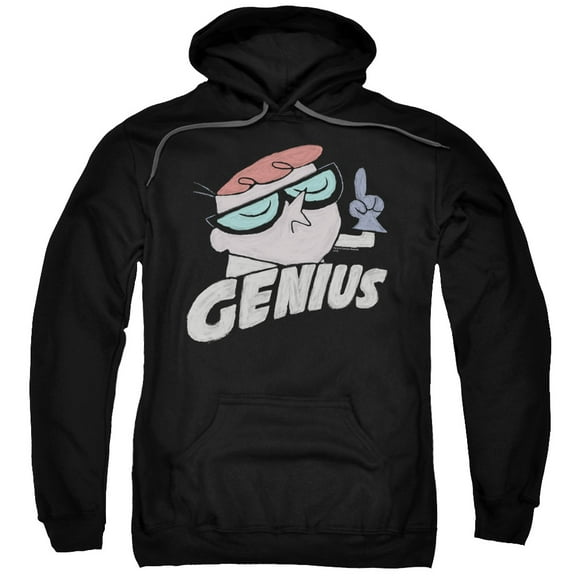Dexter's Laboratory Genius Adult Pullover Hoodie Sweatshirt Black 4X