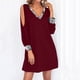 thumbnail image 2 of Vestido largo de manga larga con estampado navideño para mujer: vestido mini informal, poliéster, diseño festivo, fácil de combinar con accesorios, talla real., 2 of 8
