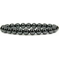 thumbnail image 1 of Bracelet Extensible Unisexe en Perles Rondes de 8 mm en Hématite Noire Naturelle, 1 of 5
