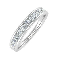 1/2 Carat Channel Set Diamond Wedding Band Ring in 14K White Gold (Ring Size 5.25)