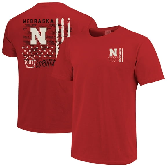 Men's Scarlet Nebraska Huskers Comfort Colors OHT Camo Overlay T-Shirt