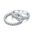 thumbnail image 2 of Bling Jewelry Womens 1CT Heart Shaped Engagement Ring Cubic Zirconia CZ Pave Anniversary Band .925 Sterling Silver, 2 of 6