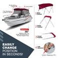 thumbnail image 4 of Knox B34-T34D-Z3 79-84 in. Universal 3 Bow Bimini Tops for Boats with Detachable Mesh Sidewalls, Burgundy, 4 of 6