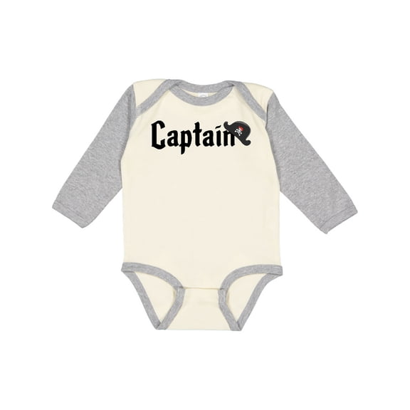 Inktastic Captain with pirate hat Boys or Girls Long Sleeve Baby Bodysuit