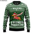 thumbnail image 3 of Lindos suéteres de punto navideños con diseño de perro salchicha, divertidos suéteres de regalo de Navidad y Halloween, tops para parejas, fiestas, unisex, casuales, 3, 3 of 5