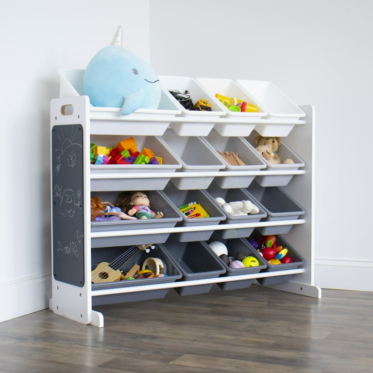 Humble Crew Kids Wood Toy Storage Organizer with Chalkboard and 16