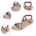 thumbnail image 4 of Rokment Womens Beach Platform Wedges Dress Sandals Bohemian Beads Braided Elastic Ankle Strap Espadrilles Slingback High Heels Bridal Summer Shoes A Size 6, 4 of 6