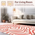thumbnail image 2 of ODIKA 6'x9' Machine Washable Non-Slip Area Rug, Zen Garden Ripple Wave with Flowing Lines High Traffic Rug with Pad, Orange, 419303, 2 of 8