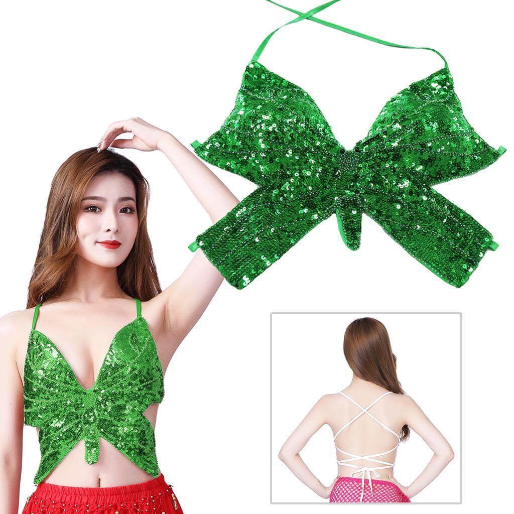 Womens Belly Dance Bra Sequin Fringe Dance Indian Dancer Tops