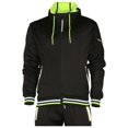 thumbnail image 4 of 9 Crowns Unique Two Piece Jacket  Hoodie Jogger and Pant Tracksuit Set (Black/Volt Tape, Small), 4 of 8