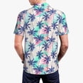 thumbnail image 3 of Balery Palm Leaves Printed Men’s Short Sleeve Polo Shirt, Midweight Men's Shirt,Golf Polo shirts -Small, 3 of 8