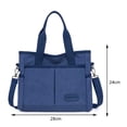 thumbnail image 3 of Canvas Commute Bag Contrast Color Top-Handle Bags Multi-function Simple for Work, 3 of 8