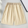 thumbnail image 4 of Men's Stylish Solid Color Casual Shorts with Straight Pockets, Comfortable Sports Shorts, Nylon Material, Elastic Waist for Summer, 4 of 4