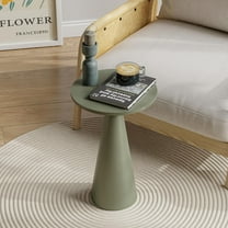 Small Pedestal End Table Round Farmhouse Martini Table Wood Plant Stand Rustic Drink Table for Small Space Living Room, Sage Green