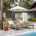 thumbnail image 5 of Devoko Set of 2 Outdoor Patio Chaise Lounge Chairs, Rattan Style, Multi-angle Adjustable Back, Light Brown, 5 of 7