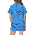 thumbnail image 4 of JIAYUE Girls Pajamas For Kids Two Piece Sets Cute Pattern Print Notched Collar Short Sleeve Tops And Elastic Shorts Sleepwear For Cozy Summer Indoor Lightweight Night Homewear,8-9 Years, 4 of 4