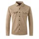 thumbnail image 3 of Blusa y camisa de manga larga con cuello vuelto para hombre, de gamuza, con solapa, botones y bolsillo, informal, de manga larga, sin capucha, para hombre, 3 of 8