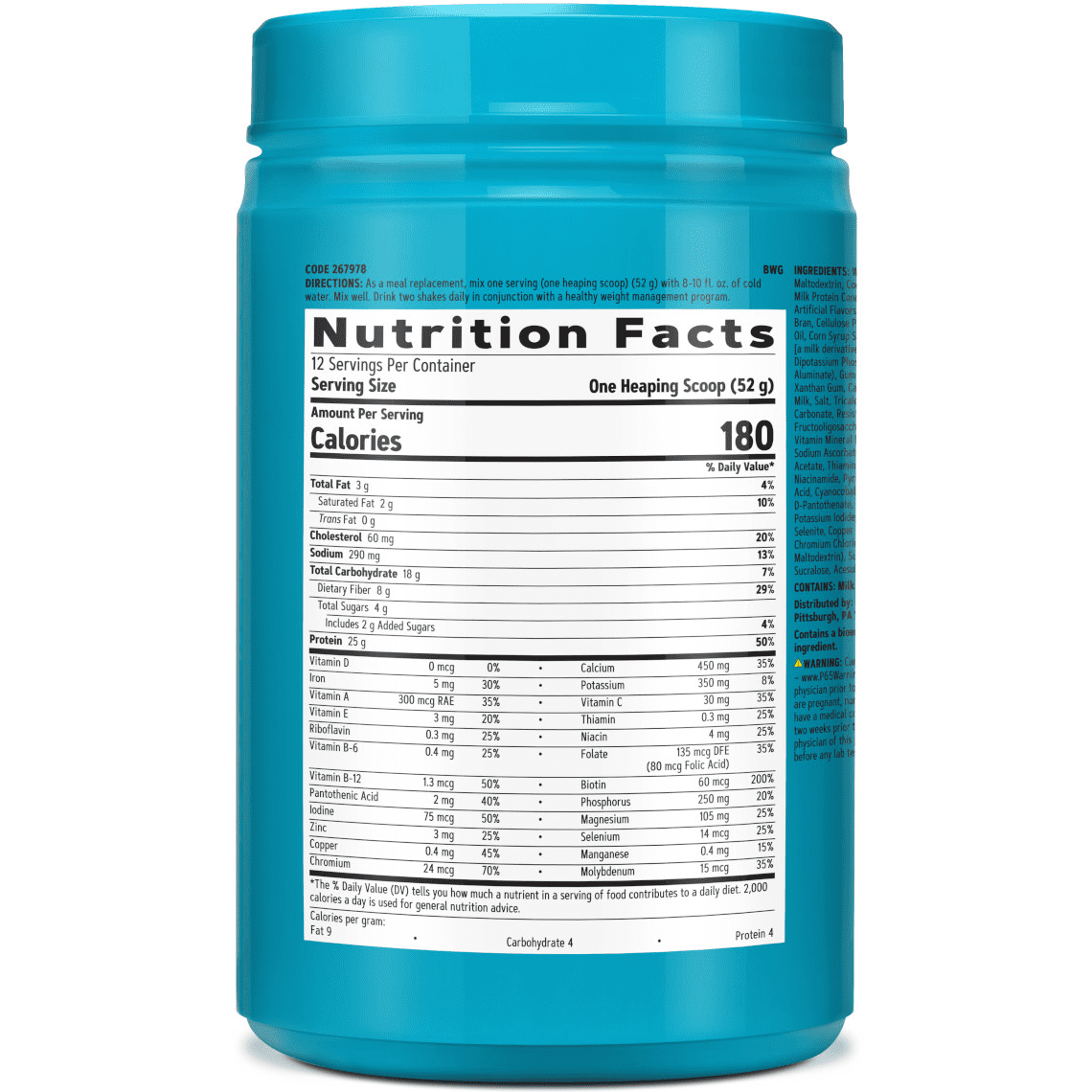 GNC Total Lean Shake 25 Rich Chocolate Protein Powder (22.08 oz) Delivery -  DoorDash