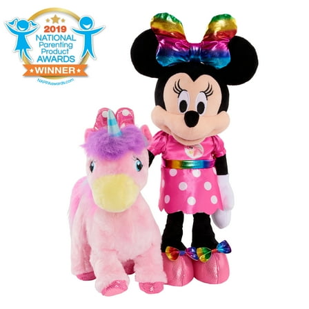 Minnie Walk & Dance Unicorn Feature Plush, Officially Licensed Kids Toys for Ages 3 Up, Gifts and Presents