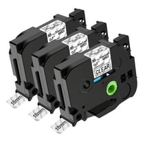 NineLeaf 3 Pack Compatible for Brother P-touch TZe-141 TZe141 TZ-141 TZ141 18mm Clear Laminated Label Tape 0.7" x 26.2 ft (18mm x 8m)